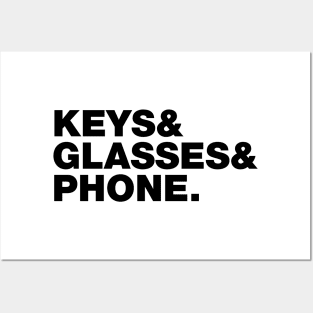 keys and glasses and phone. Posters and Art